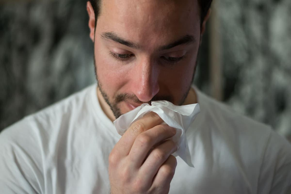 man with a common cold