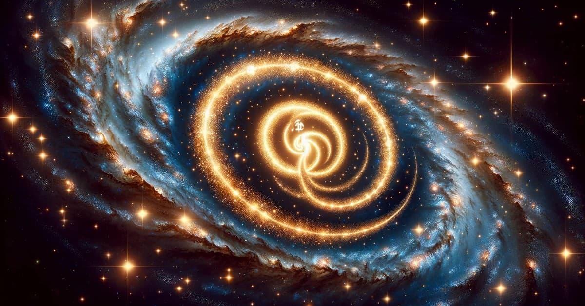 Galaxy with a phi spiral created by scalar light from the stars