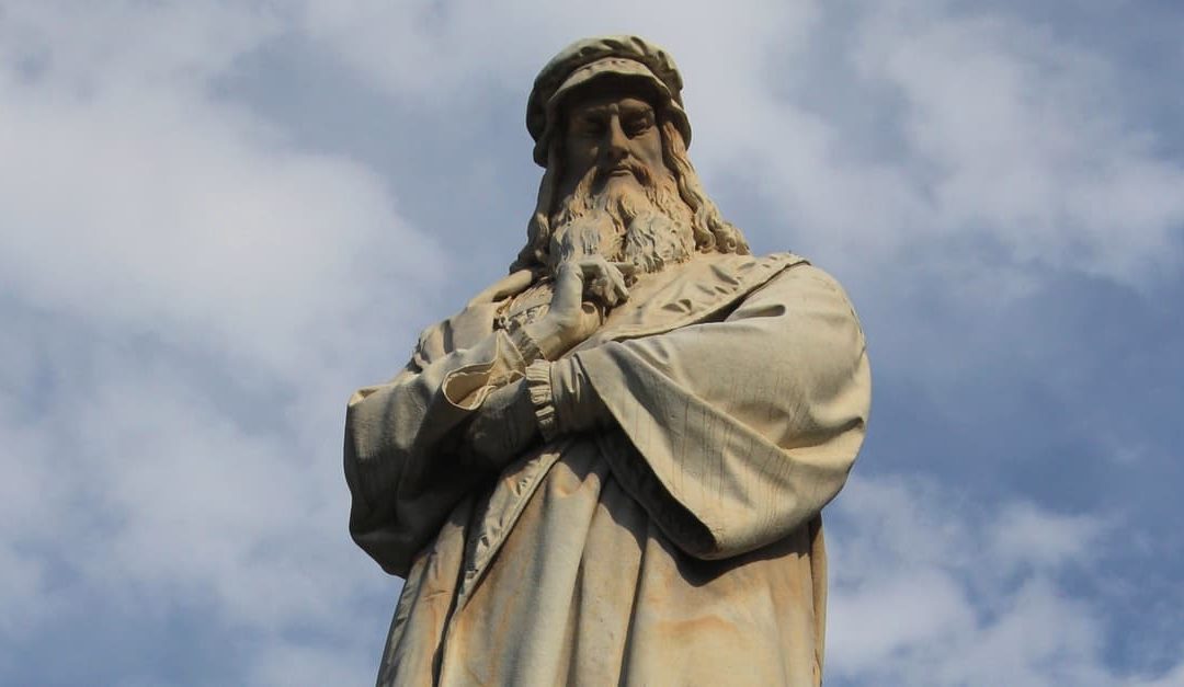 Leonardo Da Vinci statue in Milan, Italy