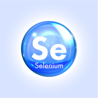 Selenium mineral blue icon.