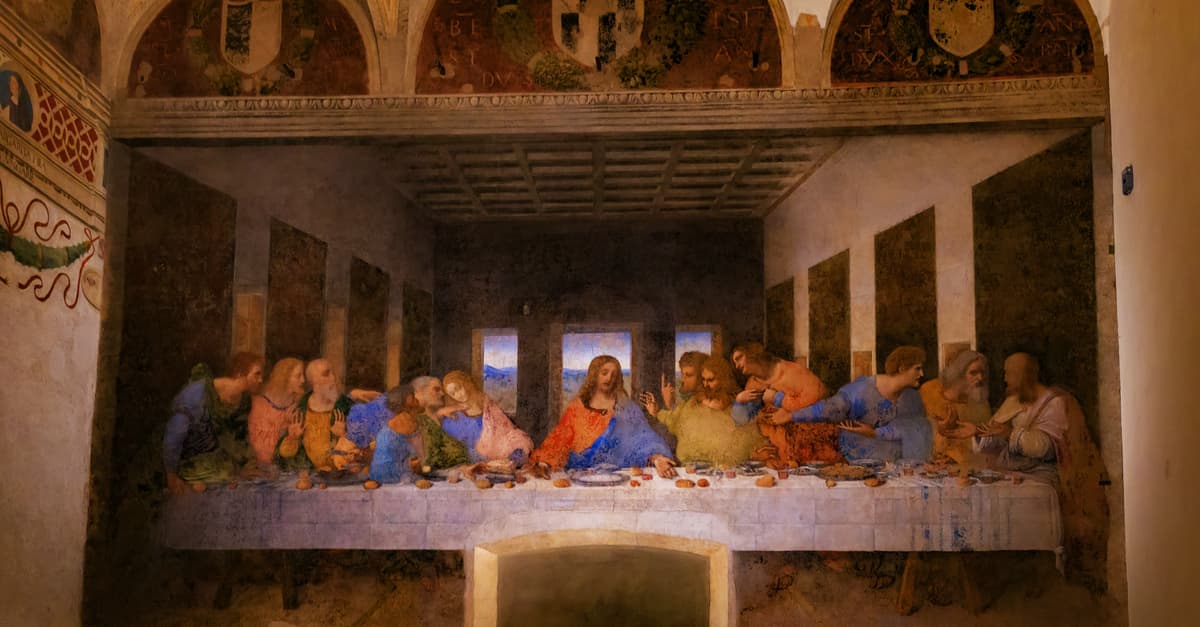 The Last Supper by Leonardo da Vinci in the refectory of the Convent of Santa Maria delle Grazie