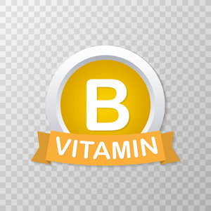Vitamin B. Badge, icon, bio theme.