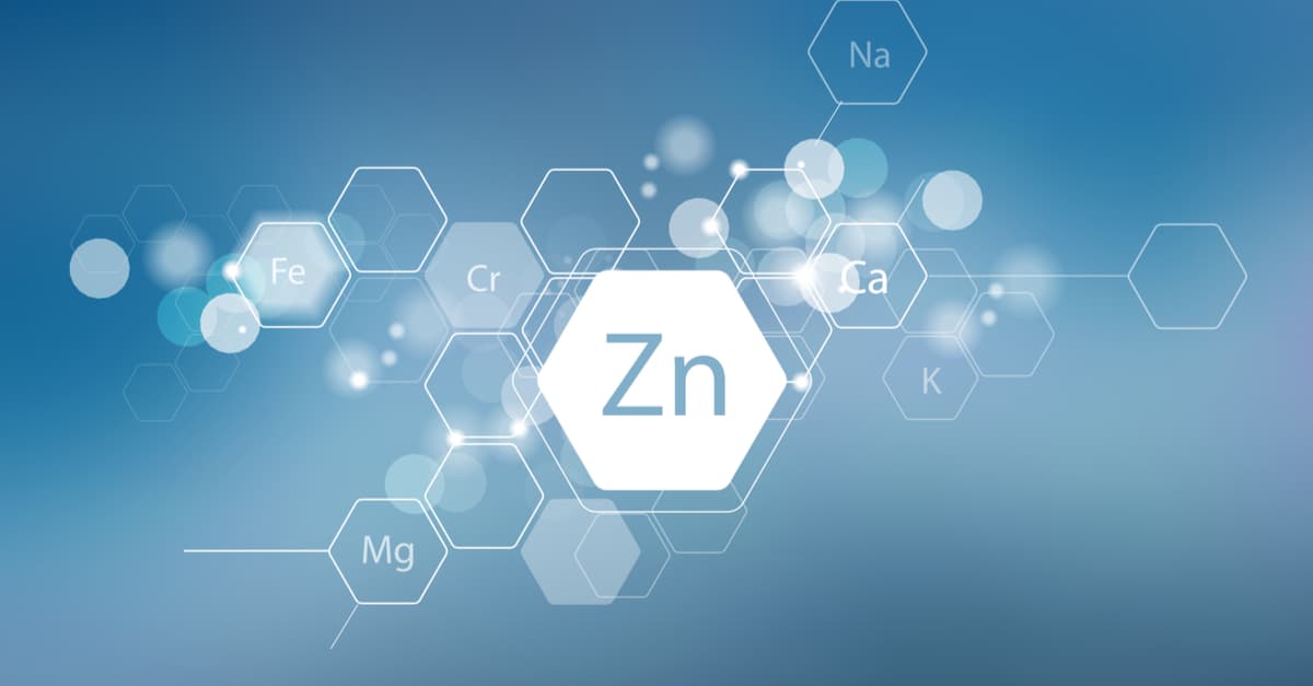 Zinc and other essential minerals for human health. Abstract composition in modern style