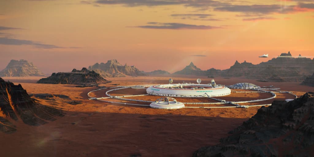 Artists Impression of a colony of Mars