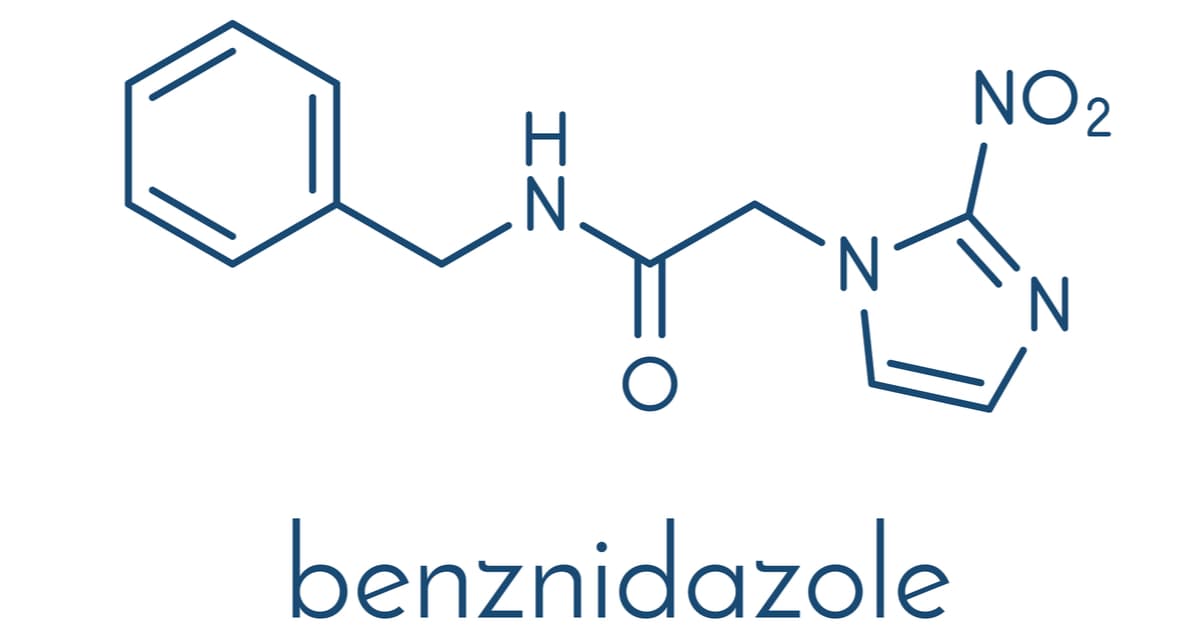 Benznidazole antiparasitic drug molecule used to treat American Trypanosomiasis