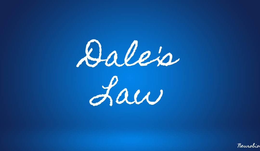 Dales Law handwritten on a blue background