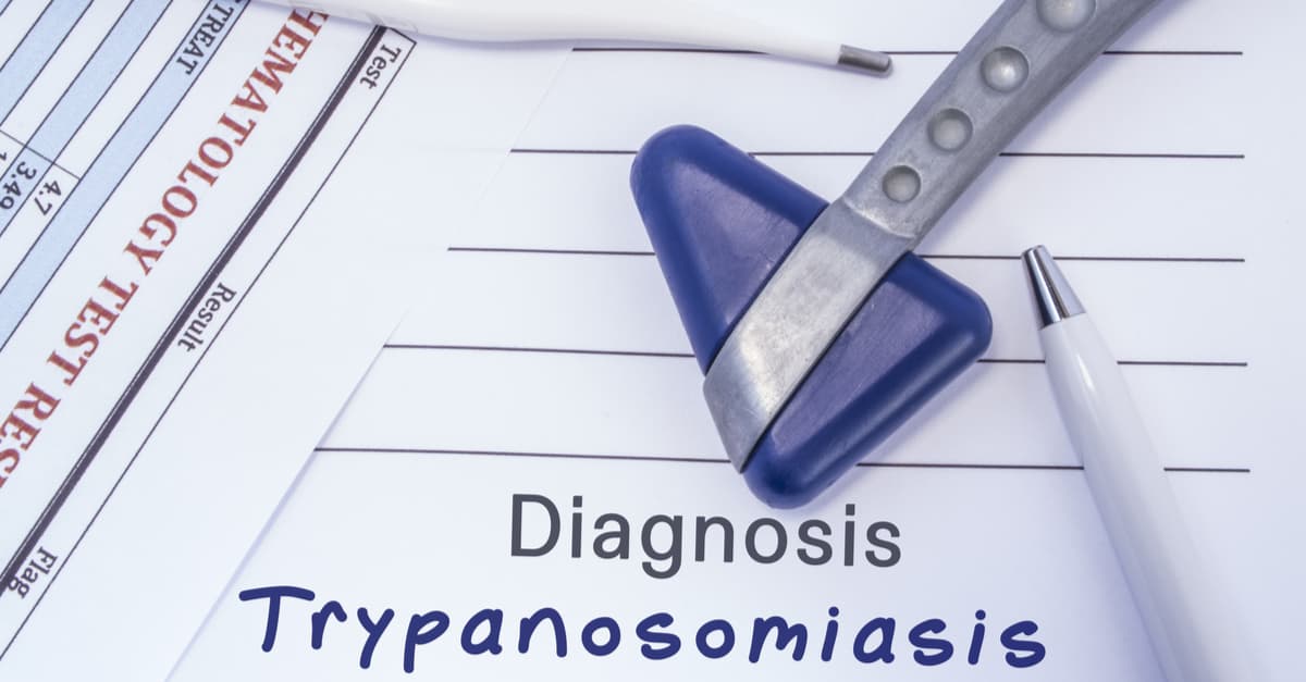 Paper medical report written with neurological diagnosis of trypanosomiasis