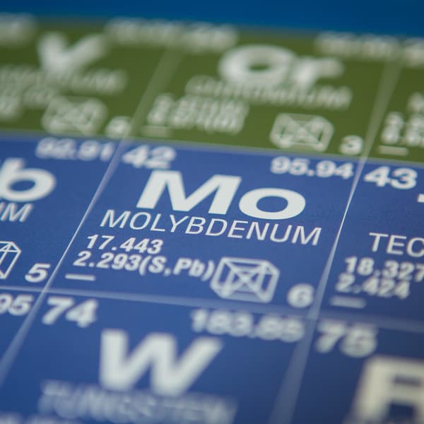 Molybdenum on the periodic table of elements