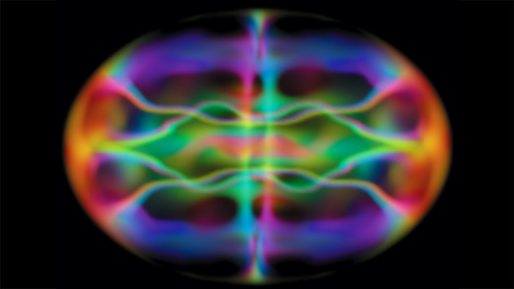 A computer model of a Bose-Einstein condensate, showing some of its wave-like nature