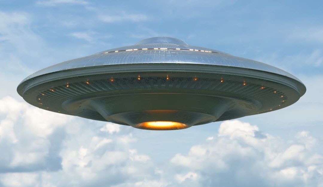 UFO flying saucer in the sky