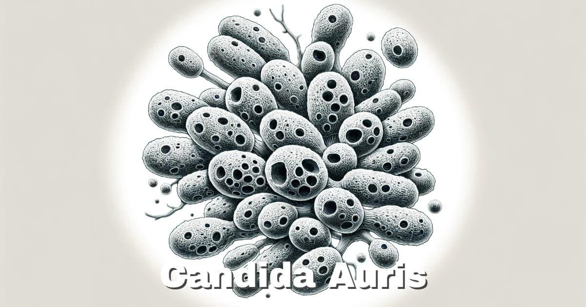 Artistic impression of the microscopic Candida Auris