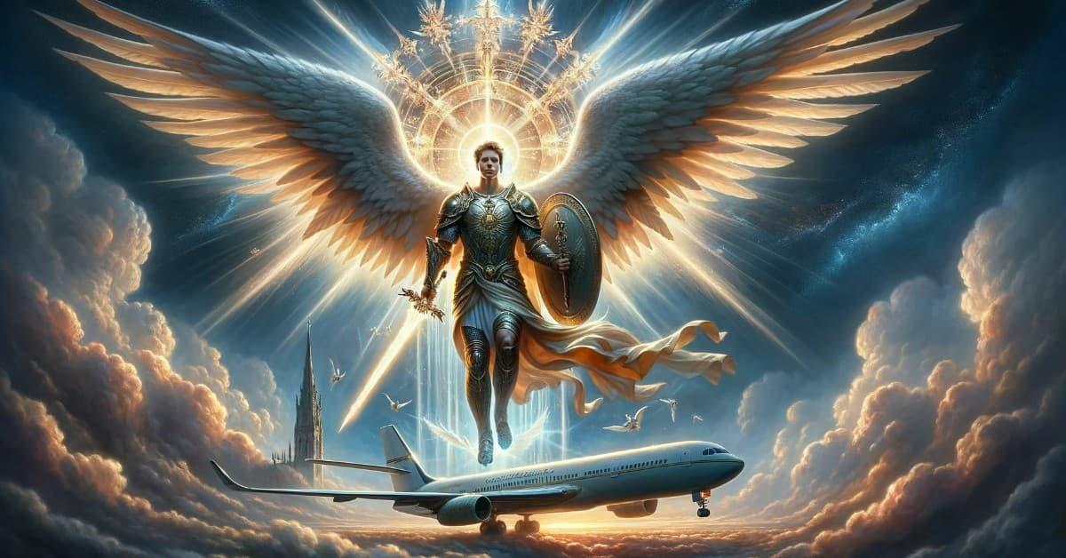 St. Michael, the Archangel Is Effulgent in Scalar Light as He Guards the Plane of Pope John Paul II